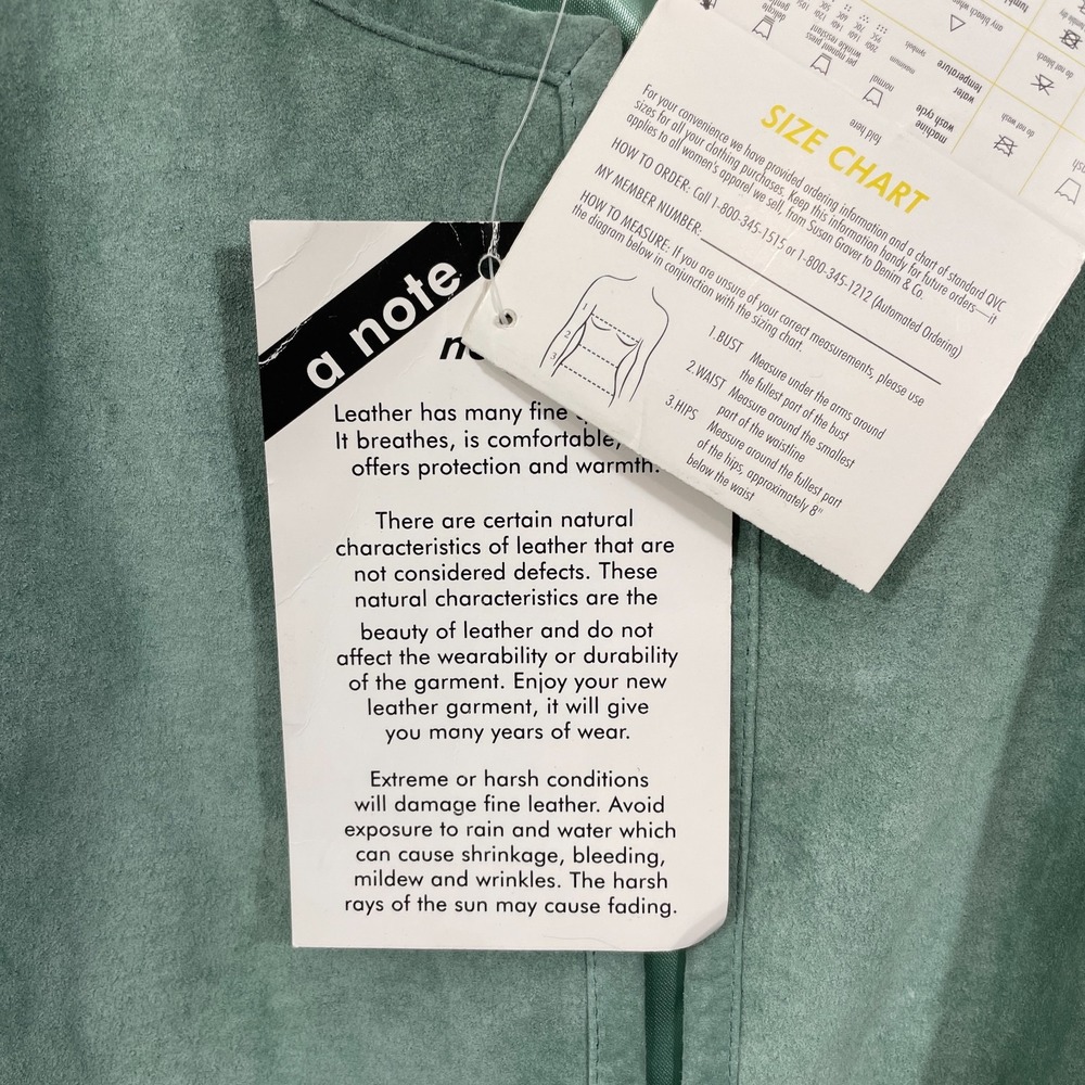 NWT Linea By Louis Dell'Olio Size 3X 100% Suede Jacket Laser Cut Sage Green NEW - Picture 6 of 10